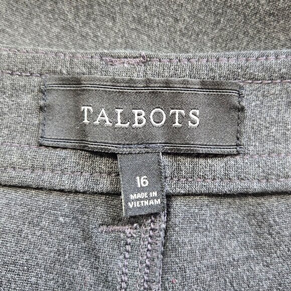 Talbots Womens Gray Slim Fit Pants 5-Button Stretch Size 16 - Picture 13 of 14